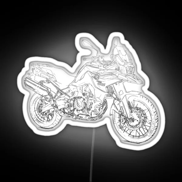 F850GS Pencil Silhouette Motorcycle Touring Enduro Dual RGB Neon Sign
