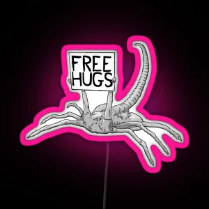 Face Hugger Free Hug Xenomorph RGB Neon Sign