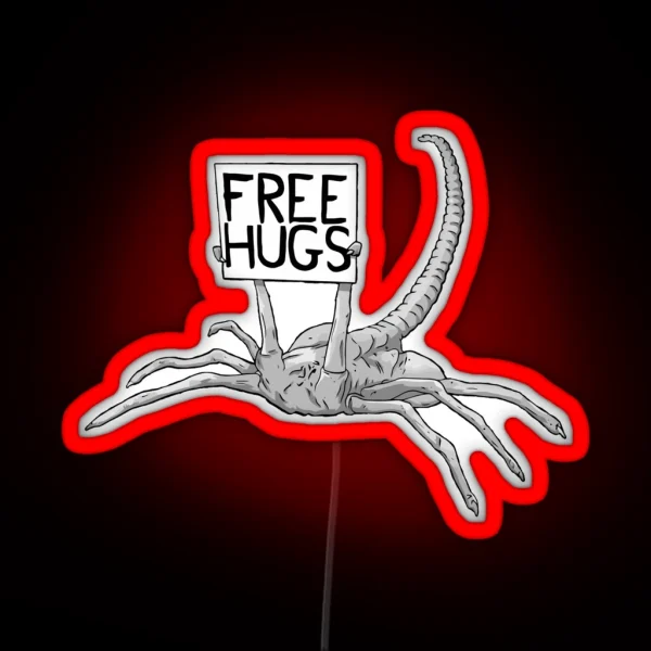 Face Hugger Free Hug Xenomorph RGB Neon Sign