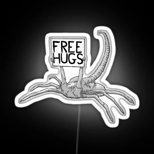 Face Hugger Free Hug Xenomorph RGB Neon Sign