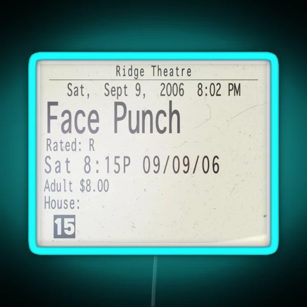 Face Punch Movie Ticket Twilight RGB Neon Sign