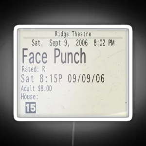 Face Punch Movie Ticket Twilight RGB Neon Sign