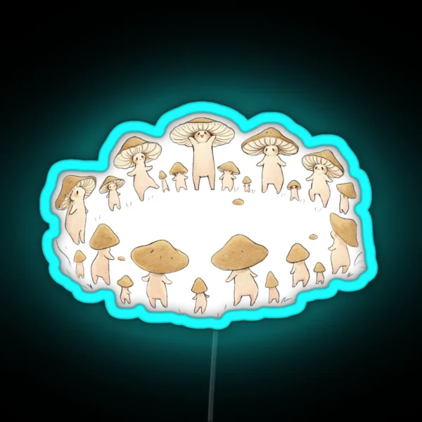 Fairy Ring Mushrooms RGB Neon Sign