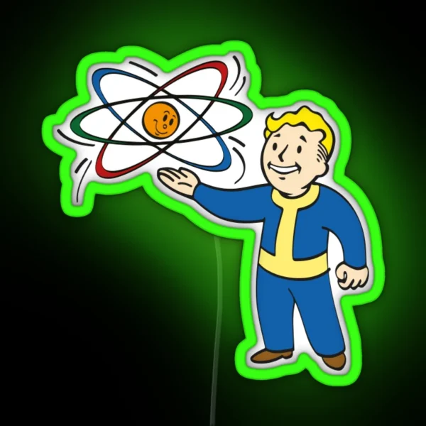 Fallout Nuclear Physicist Perk Vault Boy RGB Neon Sign
