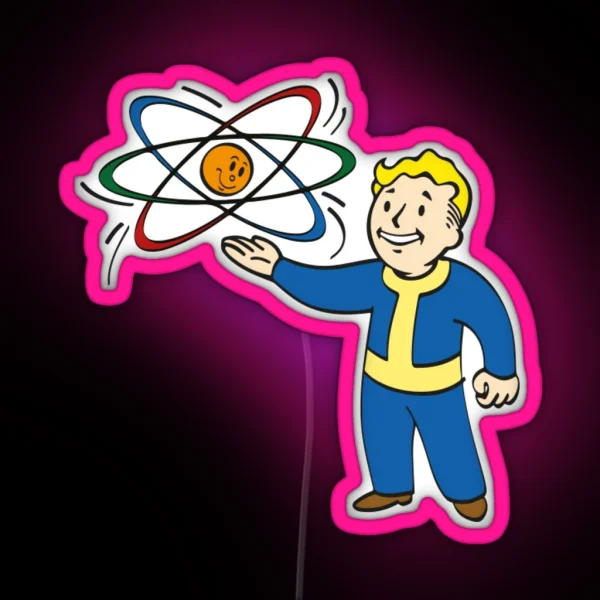 Fallout Nuclear Physicist Perk Vault Boy RGB Neon Sign