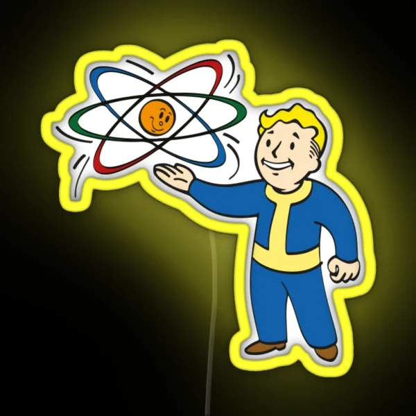 Fallout Nuclear Physicist Perk Vault Boy RGB Neon Sign