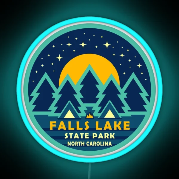 Falls Lake State Park Starry Sky Logo RGB Neon Sign