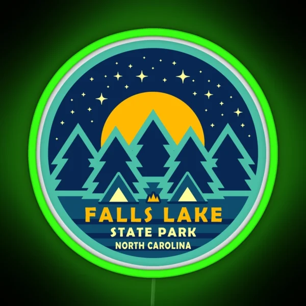 Falls Lake State Park Starry Sky Logo RGB Neon Sign