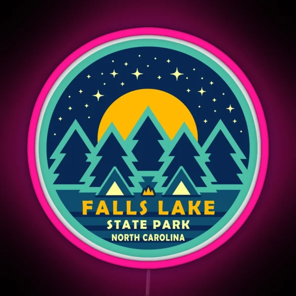 Falls Lake State Park Starry Sky Logo RGB Neon Sign