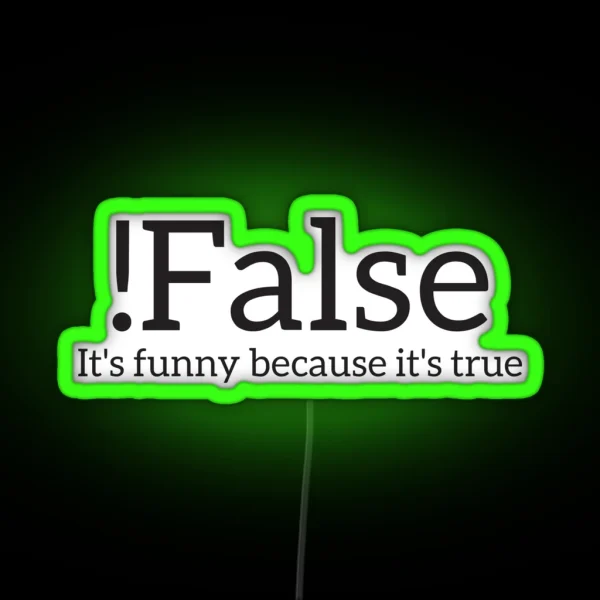 False It S Funny Because It S True Programmer Quote Geek RGB Neon Sign