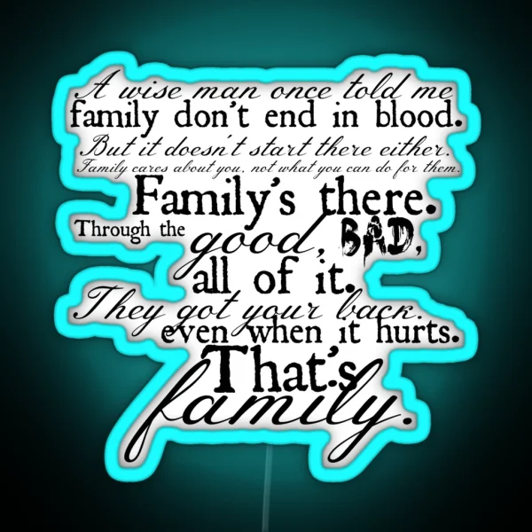 Family Don T End In Blood RGB Neon Sign