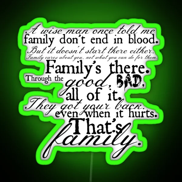 Family Don T End In Blood RGB Neon Sign