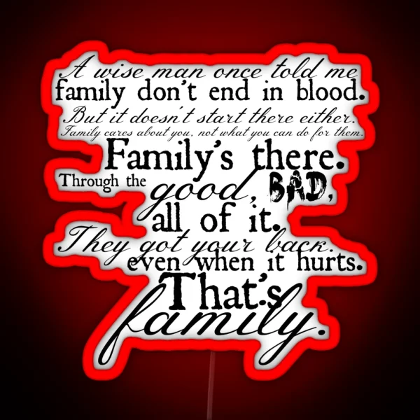 Family Don T End In Blood RGB Neon Sign