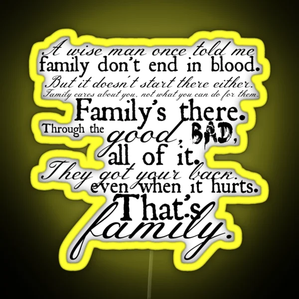 Family Don T End In Blood RGB Neon Sign