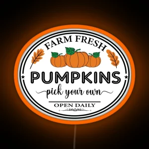 Farm Fresh Pumpkins Sign RGB Neon Sign