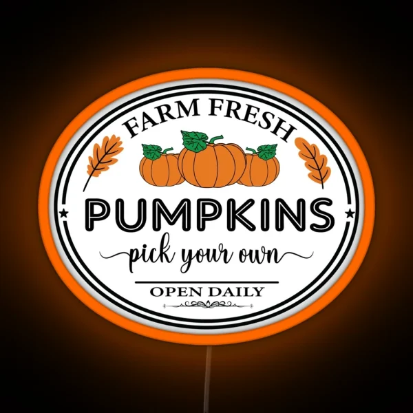 Farm Fresh Pumpkins Sign RGB Neon Sign