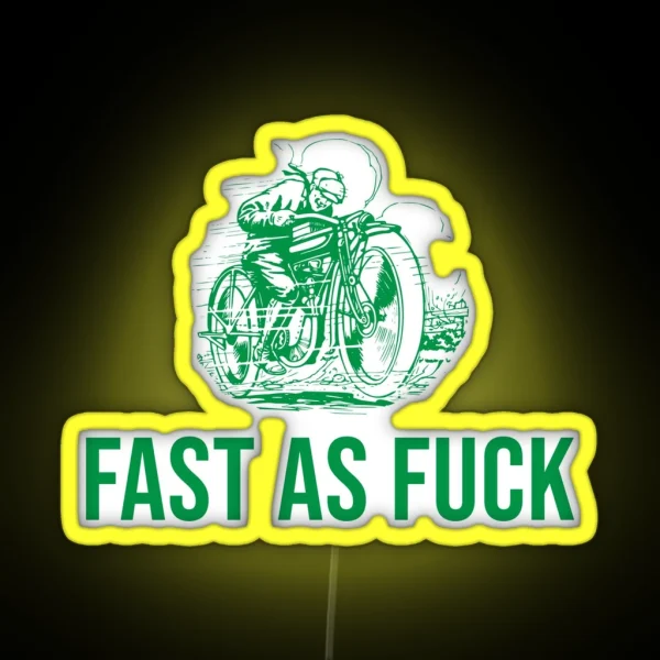 Fast As Fuck Motorcycle Motorbike Funny Biker Quote RGB Neon Sign