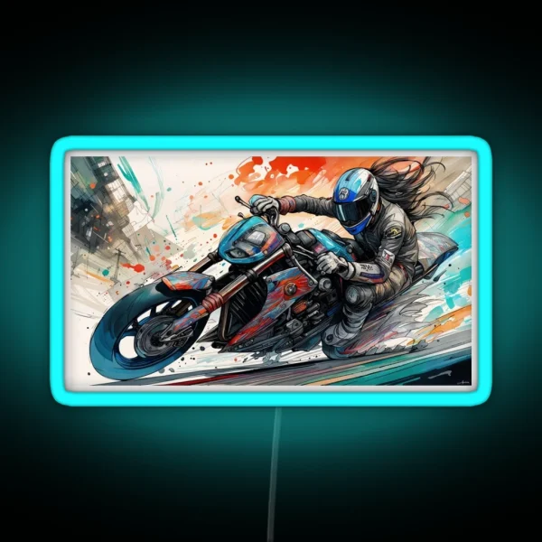 Fast Biker RGB Neon Sign