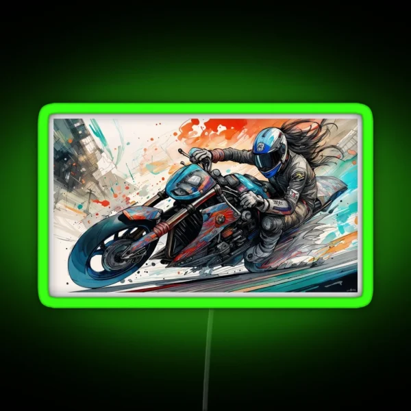 Fast Biker RGB Neon Sign