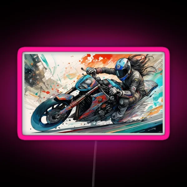 Fast Biker RGB Neon Sign