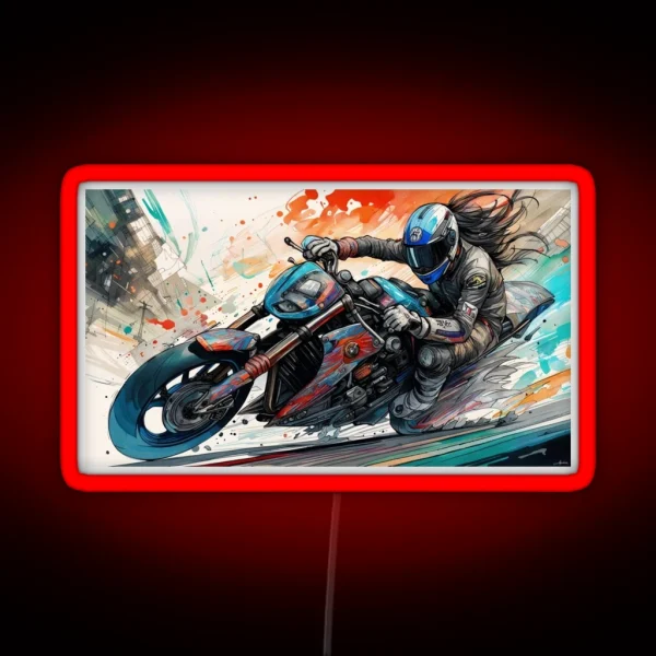 Fast Biker RGB Neon Sign
