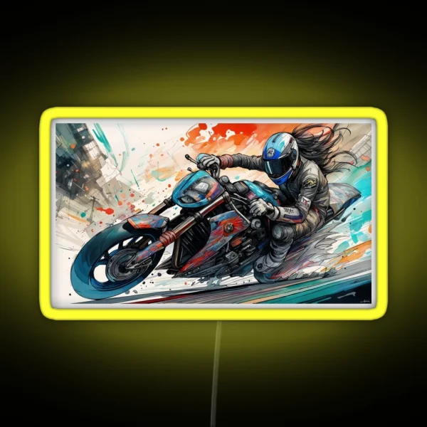 Fast Biker RGB Neon Sign