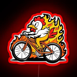 Fast Chicken On Bike RGB Neon Sign