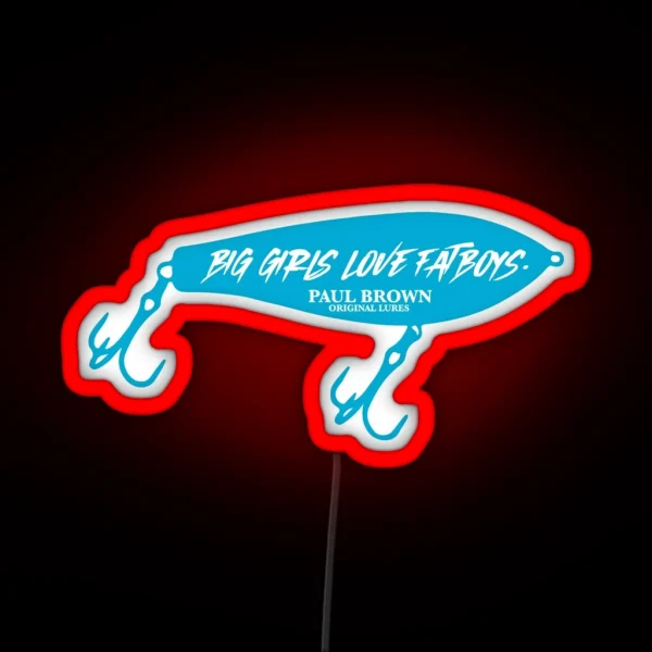 Fat Boy Led Paul Brown Lures Aqua RGB Neon Sign