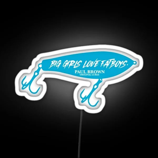 Fat Boy Led Paul Brown Lures Aqua RGB Neon Sign