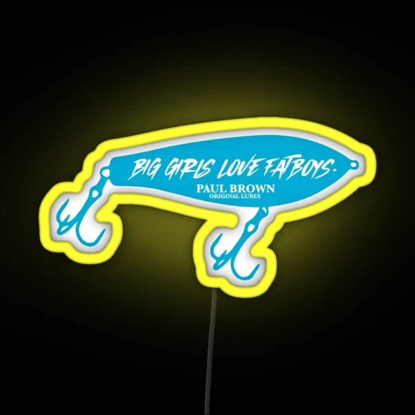 Fat Boy Led Paul Brown Lures Aqua RGB Neon Sign