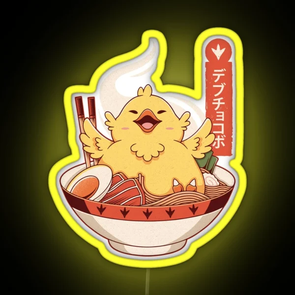 Fat Chocobo Ramen RGB Neon Sign