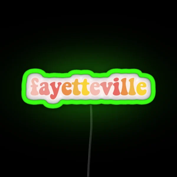 Fayetteville AR RGB Neon Sign