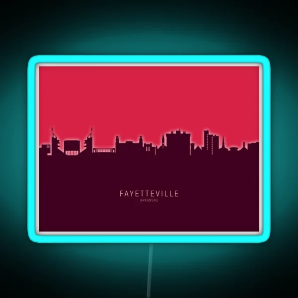 Fayetteville Arkansas Skyline RGB Neon Sign