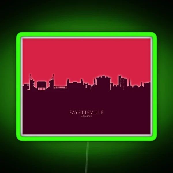 Fayetteville Arkansas Skyline RGB Neon Sign