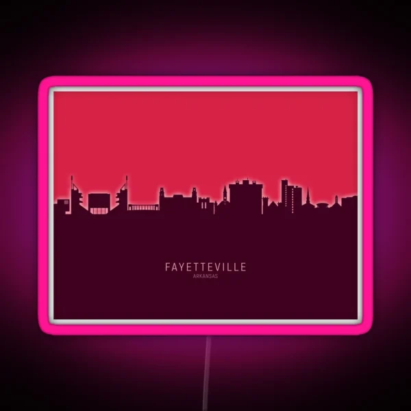 Fayetteville Arkansas Skyline RGB Neon Sign