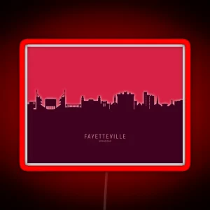 Fayetteville Arkansas Skyline RGB Neon Sign