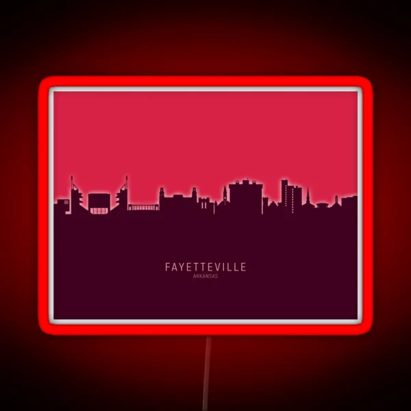 Fayetteville Arkansas Skyline RGB Neon Sign