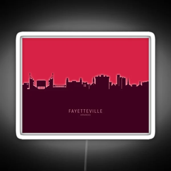Fayetteville Arkansas Skyline RGB Neon Sign
