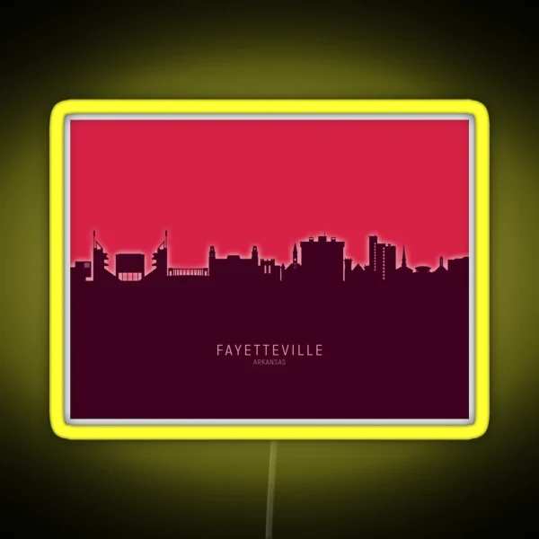 Fayetteville Arkansas Skyline RGB Neon Sign