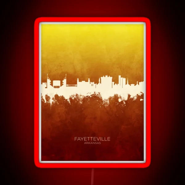 Fayetteville Arkansas Skyline RGB Neon Sign