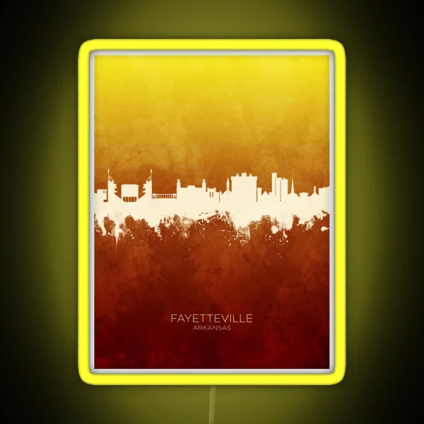 Fayetteville Arkansas Skyline RGB Neon Sign