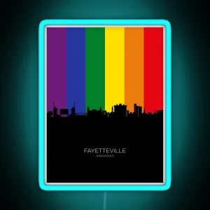 Fayetteville Arkansas Skyline RGB Neon Sign