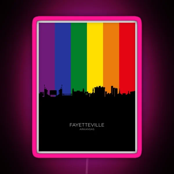 Fayetteville Arkansas Skyline RGB Neon Sign