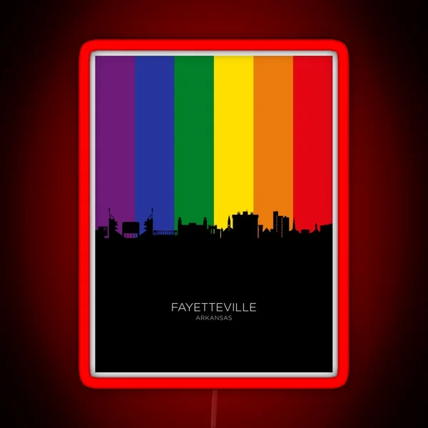 Fayetteville Arkansas Skyline RGB Neon Sign