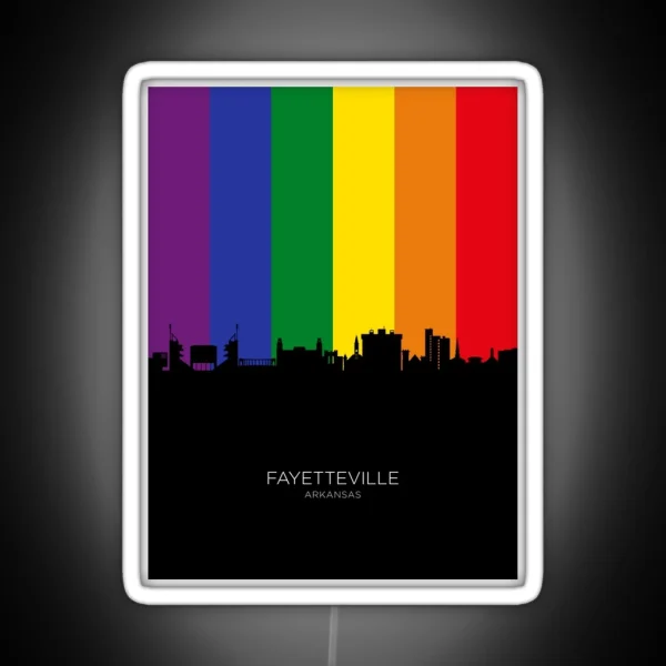 Fayetteville Arkansas Skyline RGB Neon Sign