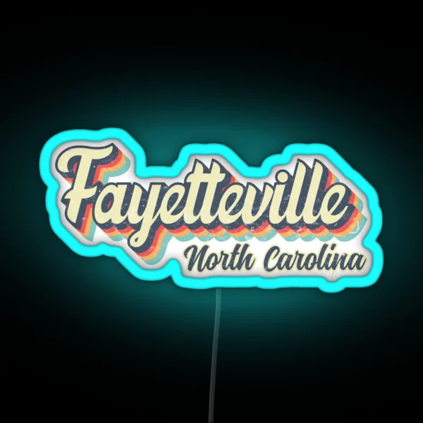 Fayetteville City North Carolina Retro RGB Neon Sign