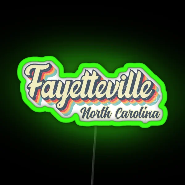 Fayetteville City North Carolina Retro RGB Neon Sign