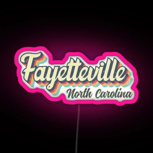 Fayetteville City North Carolina Retro RGB Neon Sign