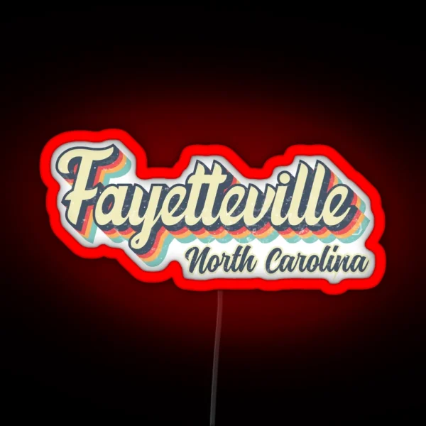 Fayetteville City North Carolina Retro RGB Neon Sign