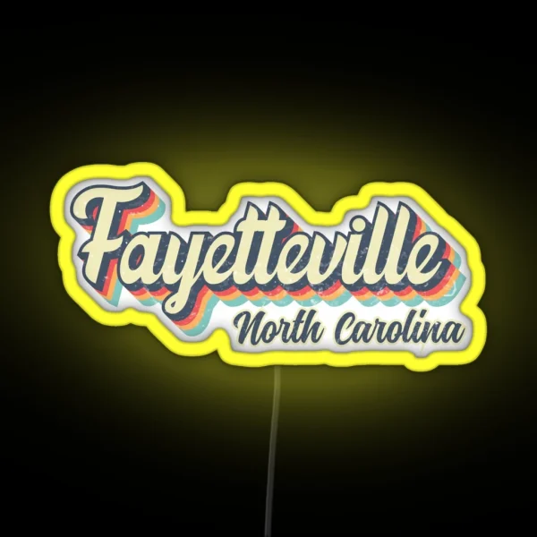 Fayetteville City North Carolina Retro RGB Neon Sign